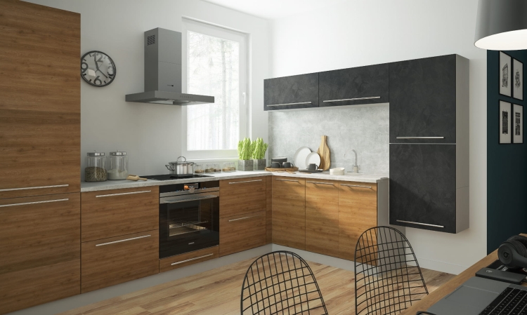 Kolekcja kuchni Porto w kolorze PEMBROKE + ARES BLACK – połączenie funkcjonalności i nowoczesnego designu