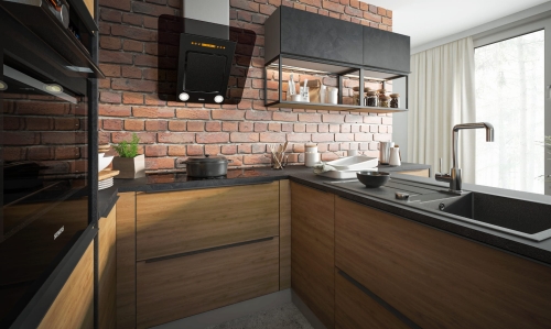 Kuchnia Porto – komplet mebli kuchennych w kolorze PEMBROKE + ARES BLACK, idealny do różnych stylów wnętrz