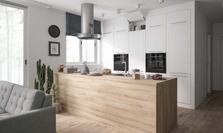 Minimalistyczna kuchnia matowa Quatro – zestaw szafek