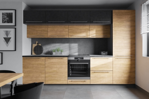 Nowoczesna i funkcjonalna kuchnia z serii Porto -laminowana – zabudowa do każdej kuchni i aneksu