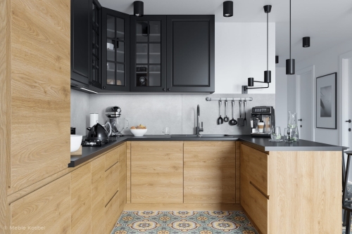 Kuchnia Barcelona – komplet mebli kuchennych, idealny do różnych stylów wnętrz. Fronty laminowane w kolorze: PEMBROKE + lakier (Classic)