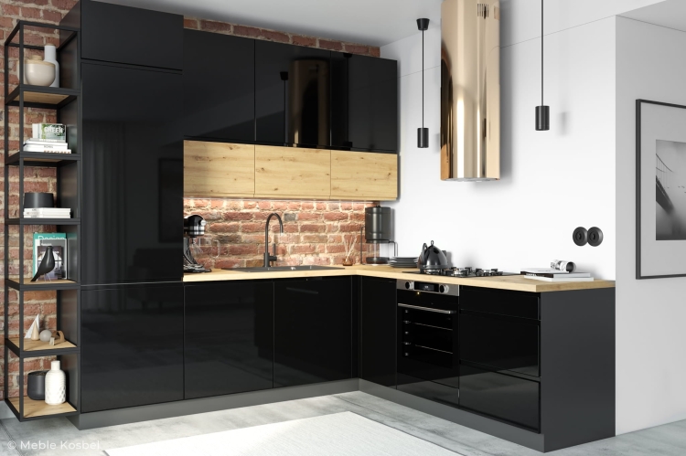 Fronty: Wenus - Paleta RAL, kolor CZARNY, Lizbona - kolor Dąb Aritsan