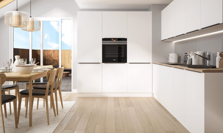 Kuchnia laminowana Velvet – praktyczny zestaw mebli do nowoczesnych wnętrz.
