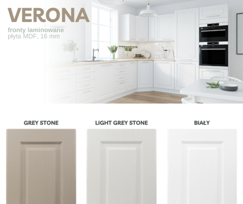 Kolor frontów mebli kuchennych Verona