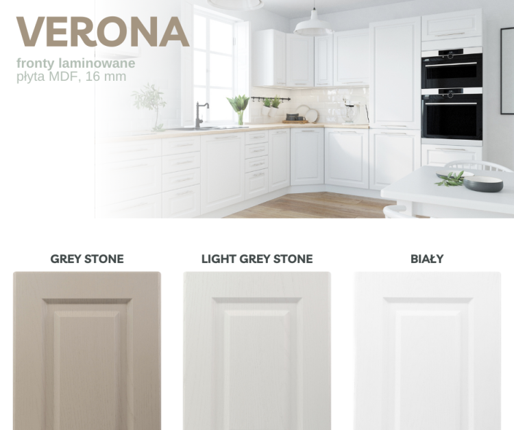 Kolor frontów mebli kuchennych Verona