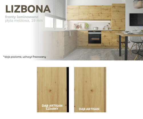 Kolory frontów mebli kuchennych Lizbona