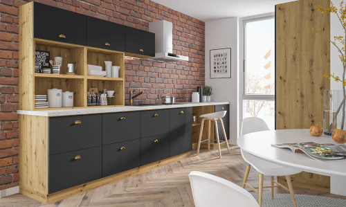 Zestaw mebli kuchennych Velvet laminowanych – nowoczesna i funkcjonalna zabudowa do każdej kuchni.