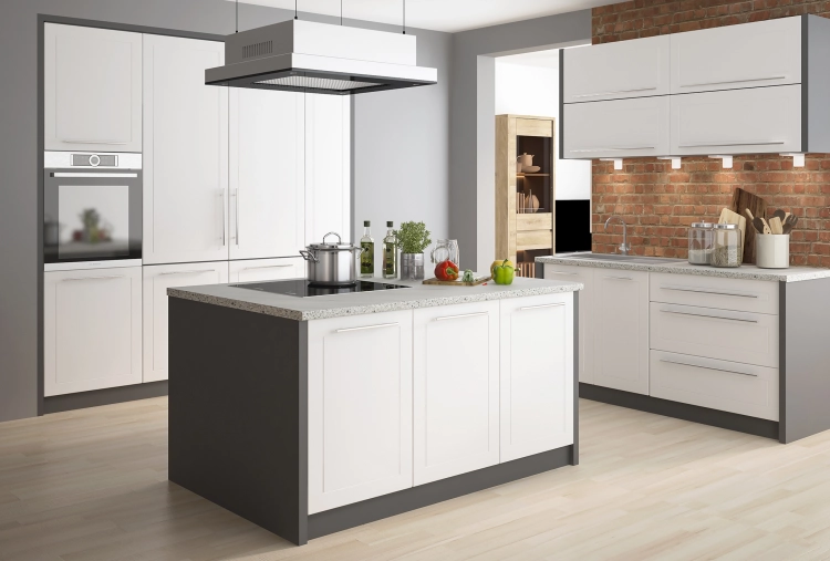 Modułowa kuchnia laminowana Quatro biały kolor – efekt mat