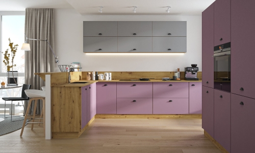 Zestaw mebli kuchennych Velvet laminowanych – nowoczesna i funkcjonalna zabudowa do każdej kuchni.